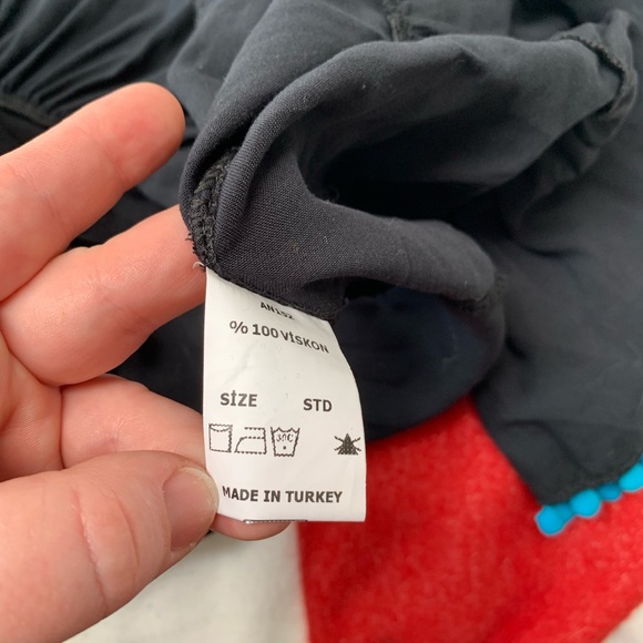 Neon PomPom Trim Black Swing Dress - Picture 8 of 10